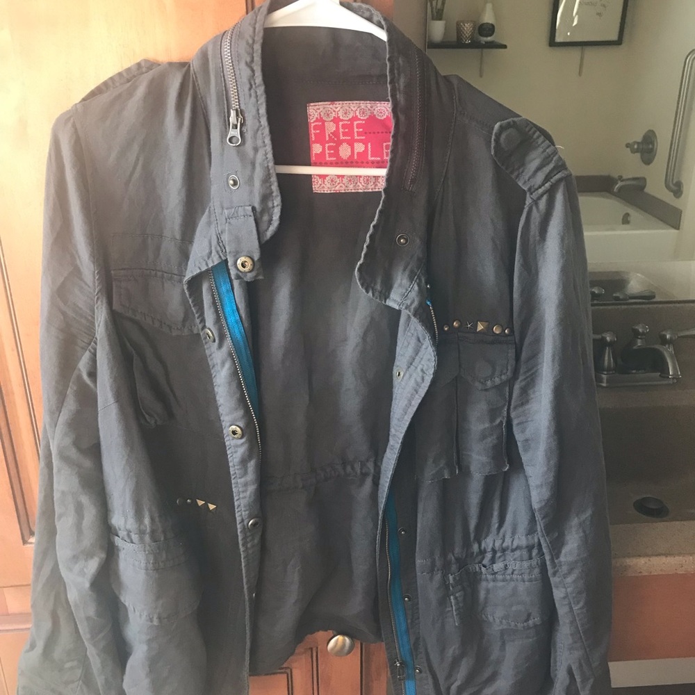 Free People Military Studded Cargo Jacket